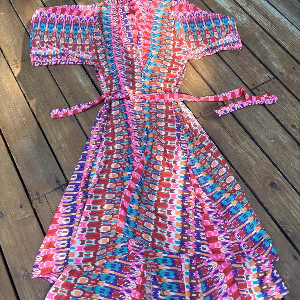 Vintage Multicolor Halter Jumpsuit with Wide Legs - Picture 4 of 15